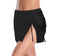 Elastic Mid Waist Swim Skirt Side Pull Tie Bikini Bottom with Briefs  Solid Ruched Short Skirt Beach Swimsuit
