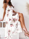 Chiffon Summer Dress Irregular Ruffles Dress Ladies Elegant Floral Print