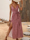 Women's long floral summer dresses, dress with a slit on the straps